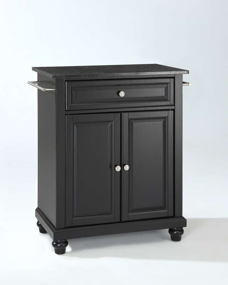 Crosley Furniture - Cambridge Solid Black Granite Top Portable Kitchen Island in Black Finish - KF30024DBK veiw 1