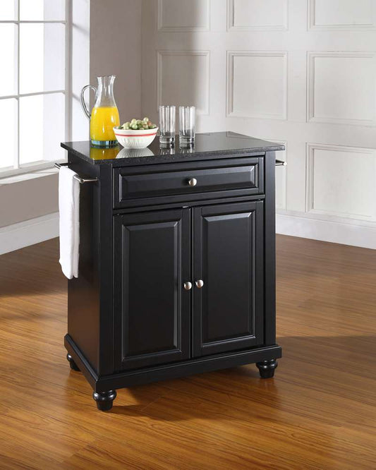 Crosley Furniture - Cambridge Solid Black Granite Top Portable Kitchen Island in Black Finish - KF30024DBK veiw 2