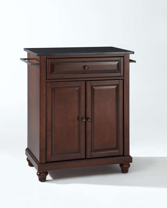 Crosley Furniture - Cambridge Solid Black Granite Top Portable Kitchen Island in Vintage Mahogany Finish - KF30024DMA view 1