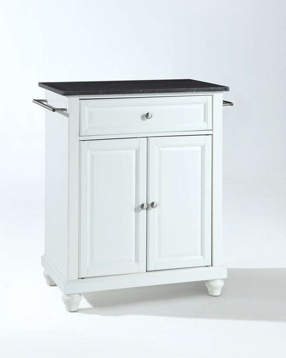 Crosley Furniture - Cambridge Solid Black Granite Top Portable Kitchen Island in White Finish - KF30024DWH veiw 1