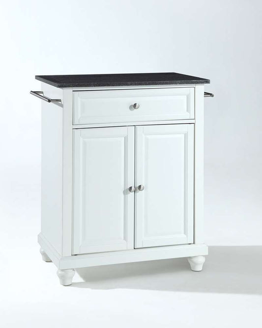 Crosley Furniture - Cambridge Solid Black Granite Top Portable Kitchen Island in White Finish - KF30024DWH veiw 1