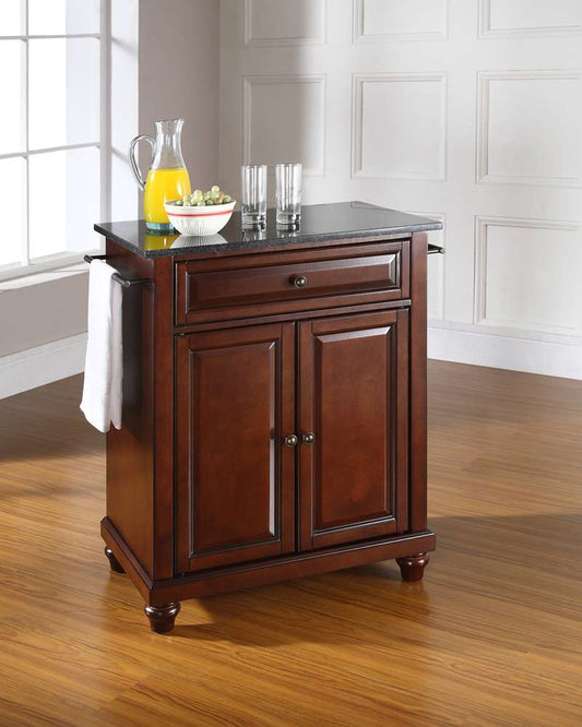 Crosley Furniture - Cambridge Solid Black Granite Top Portable Kitchen Island in Vintage Mahogany Finish - KF30024DMA veiw 2