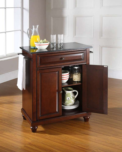 Crosley Furniture - Cambridge Solid Black Granite Top Portable Kitchen Island in Vintage Mahogany Finish - KF30024DMA veiw 3