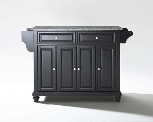 Crosley Furniture - Cambridge Solid Granite Top Kitchen Island in Black Finish - KF30003DBK veiw 1