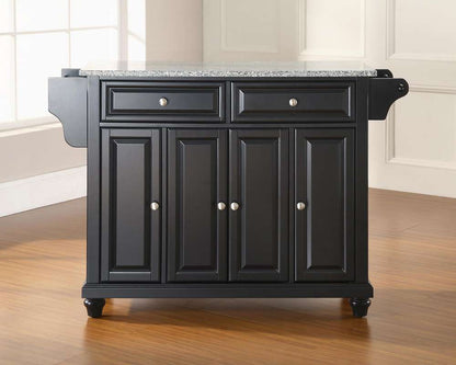 Crosley Furniture - Cambridge Solid Granite Top Kitchen Island in Black Finish - KF30003DBK veiw 2