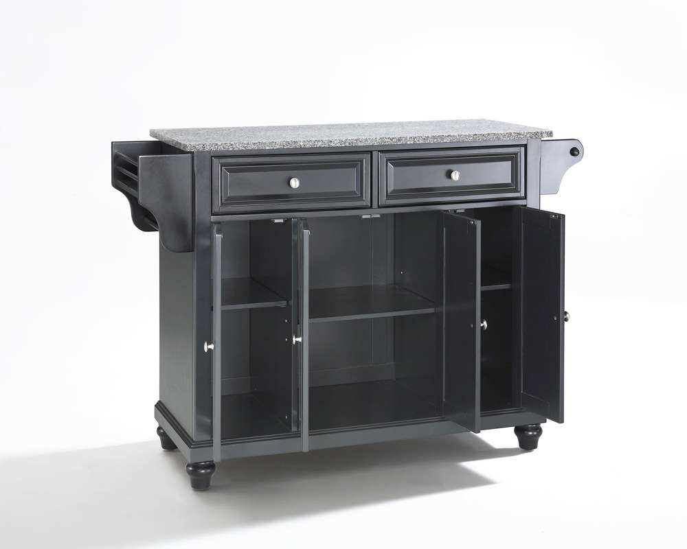 Crosley Furniture - Cambridge Solid Granite Top Kitchen Island in Black Finish - KF30003DBK veiw 3