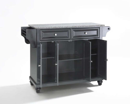 Crosley Furniture - Cambridge Solid Granite Top Kitchen Island in Black Finish - KF30003DBK veiw 3