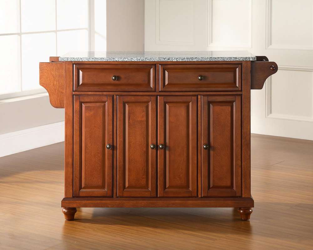 Crosley Furniture - Cambridge Solid Granite Top Kitchen Island in Classic Cherry Finish - KF30003DCH veiw 2