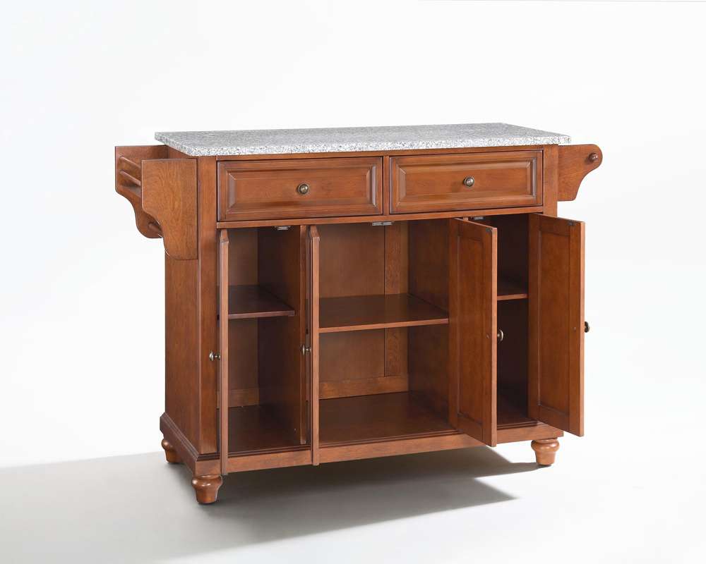 Crosley Furniture - Cambridge Solid Granite Top Kitchen Island in Classic Cherry Finish - KF30003DCH veiw 3