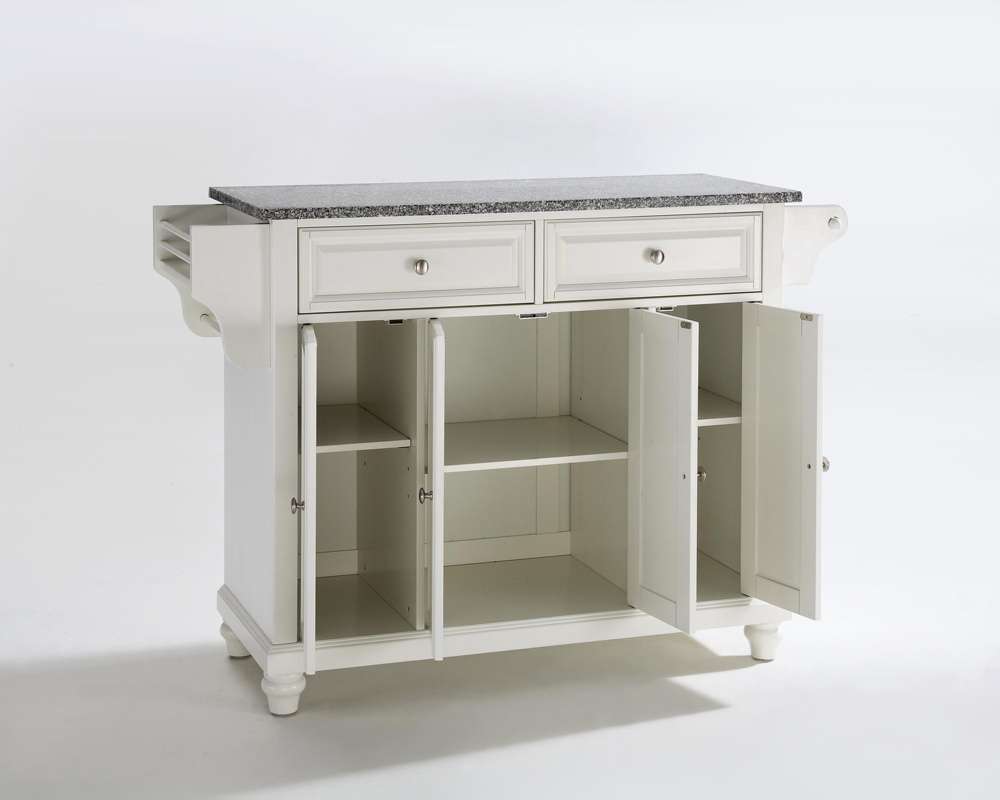 Crosley Furniture - Cambridge Solid Granite Top Kitchen Island in White Finish - KF30003DWH veiw 3