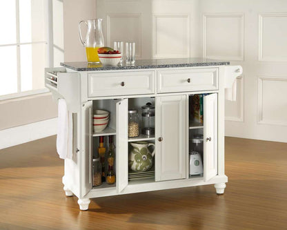 Crosley Furniture - Cambridge Solid Granite Top Kitchen Island in White Finish - KF30003DWH veiw 4