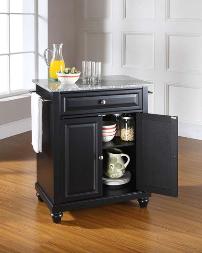 Crosley Furniture - Cambridge Solid Granite Top Portable Kitchen Island in Black Finish - KF30023DBK veiw 3