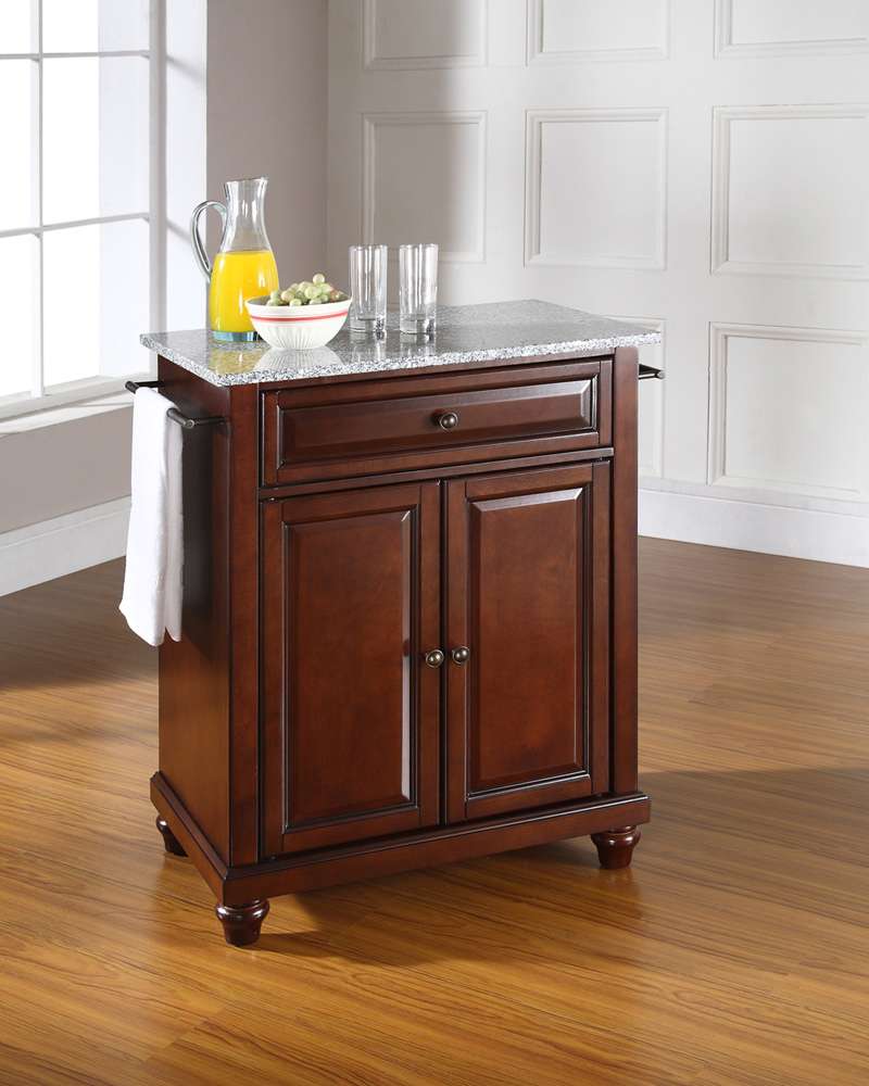 Crosley Furniture - Cambridge Solid Granite Top Portable Kitchen Island in Vintage Mahogany Finish - KF30023DMA veiw 2