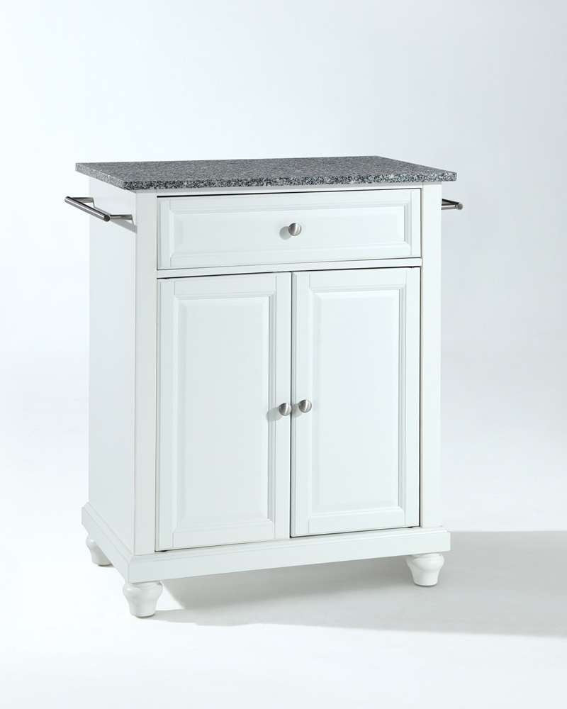 Crosley Furniture - Cambridge Solid Granite Top Portable Kitchen Island in White Finish - KF30023DWH veiw 1