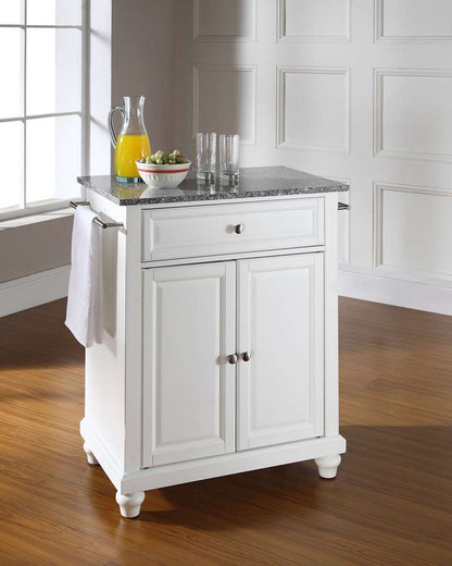 Crosley Furniture - Cambridge Solid Granite Top Portable Kitchen Island in White Finish - KF30023DWH veiw 2