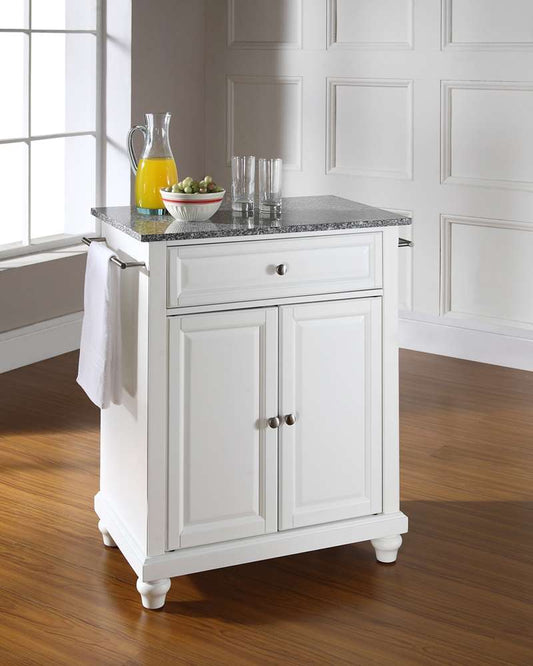Crosley Furniture - Cambridge Solid Granite Top Portable Kitchen Island in White Finish - KF30023DWH veiw 2