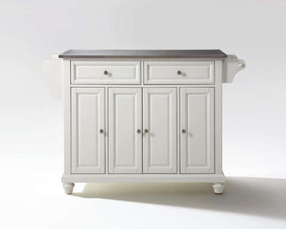Crosley Furniture - Cambridge Stainless Steel Top Kitchen Island in White Finish - KF30002DWH veiw 1