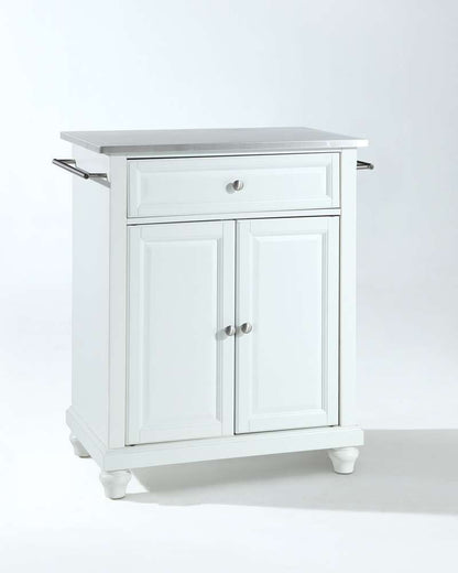 Crosley Furniture - Cambridge Stainless Steel Top Portable Kitchen Island in White Finish - KF30022DWH veiw 1