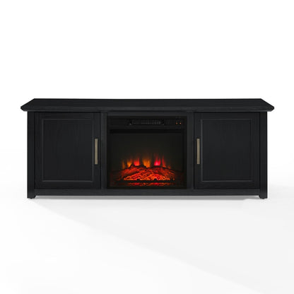 Crosley Furniture - Camden 58in Low Profile Tv Stand With Fireplace Black - KF100558BK veiw 2