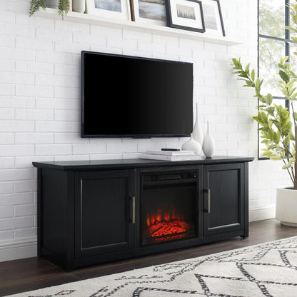 Crosley Furniture - Camden 58in Low Profile Tv Stand With Fireplace Black - KF100558BK veiw 8