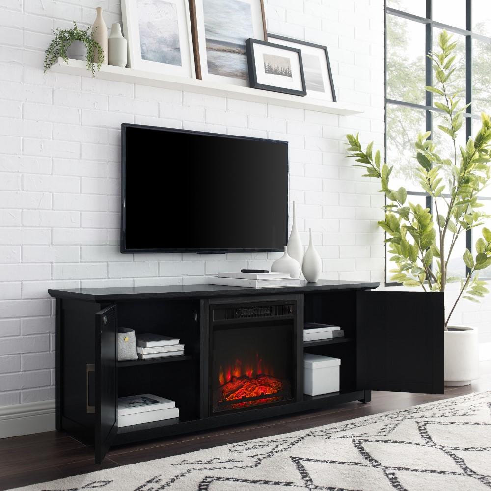 Crosley Furniture - Camden 58in Low Profile Tv Stand With Fireplace Black - KF100558BK veiw 10