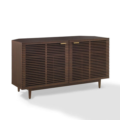 Crosley Furniture - Cameron Corner Record Player Cabinet With Vinyl Storage - CF1177-BR view 1