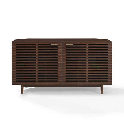 Crosley Furniture - Cameron Corner Record Player Cabinet With Vinyl Storage - CF1177-BR view 2