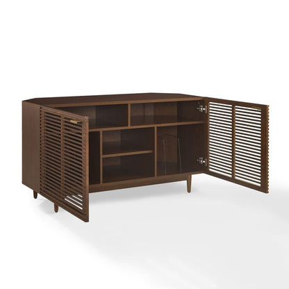 Crosley Furniture - Cameron Corner Record Player Cabinet With Vinyl Storage - CF1177-BR view 4