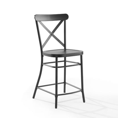 Crosley Furniture - Camille 2 Piece Counter Stool Set Matte Black - 2 Stools - CF500624-MB veiw 3