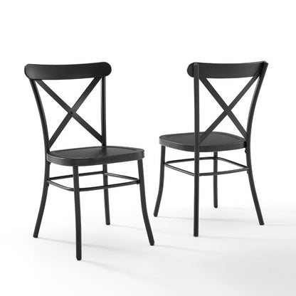 Crosley Furniture - Camille 2 Piece Metal Chair Set Matte Black - 2 Chairs - CF500620-MB veiw 2