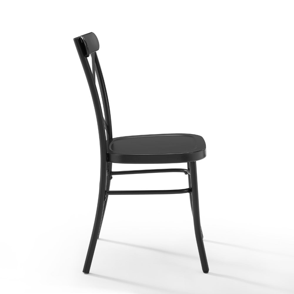 Crosley Furniture - Camille 2 Piece Metal Chair Set Matte Black - 2 Chairs - CF500620-MB veiw 3