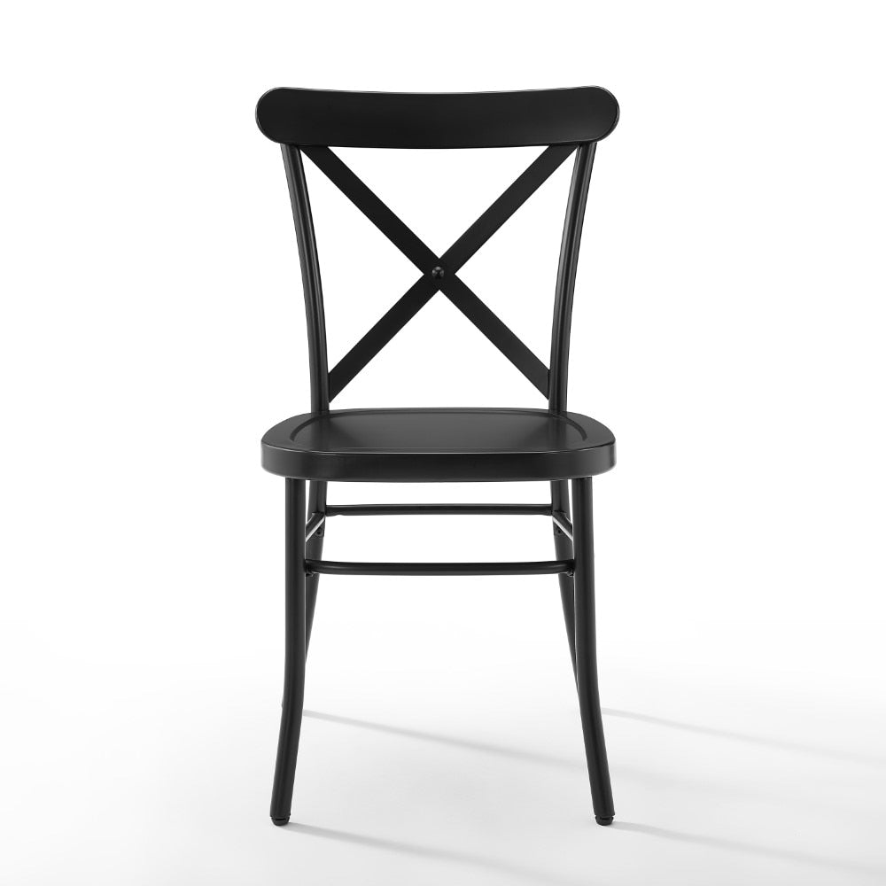 Crosley Furniture - Camille 2 Piece Metal Chair Set Matte Black - 2 Chairs - CF500620-MB veiw 4