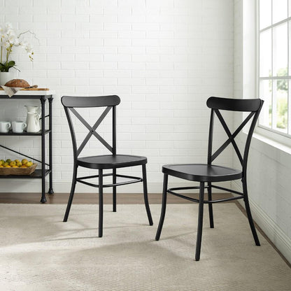 Crosley Furniture - Camille 2 Piece Metal Chair Set Matte Black - 2 Chairs - CF500620-MB veiw 6