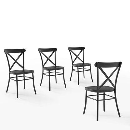Crosley Furniture - Camille 4-Piece Metal Dining Chair Set Matte Black - 4 Chairs - KF20030MB veiw 1