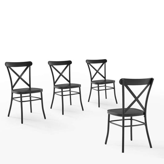 Crosley Furniture - Camille 4-Piece Metal Dining Chair Set Matte Black - 4 Chairs - KF20030MB veiw 1