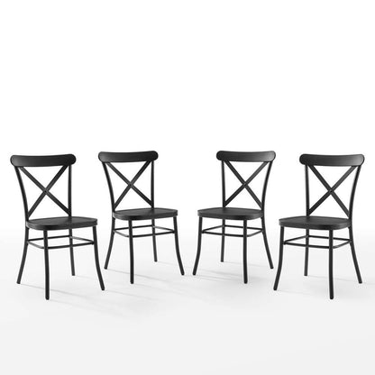 Crosley Furniture - Camille 4-Piece Metal Dining Chair Set Matte Black - 4 Chairs - KF20030MB veiw 3