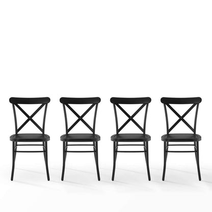 Crosley Furniture - Camille 4-Piece Metal Dining Chair Set Matte Black - 4 Chairs - KF20030MB veiw 4