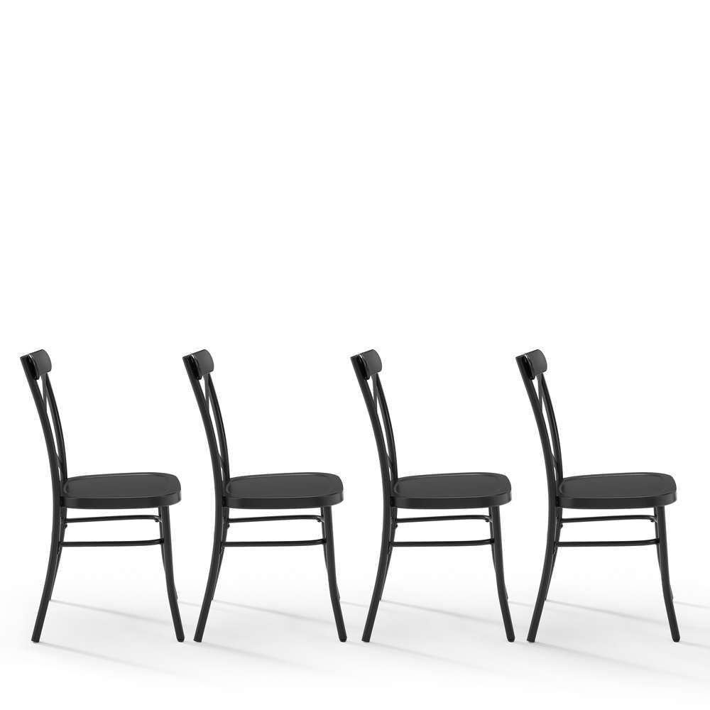Crosley Furniture - Camille 4-Piece Metal Dining Chair Set Matte Black - 4 Chairs - KF20030MB veiw 5