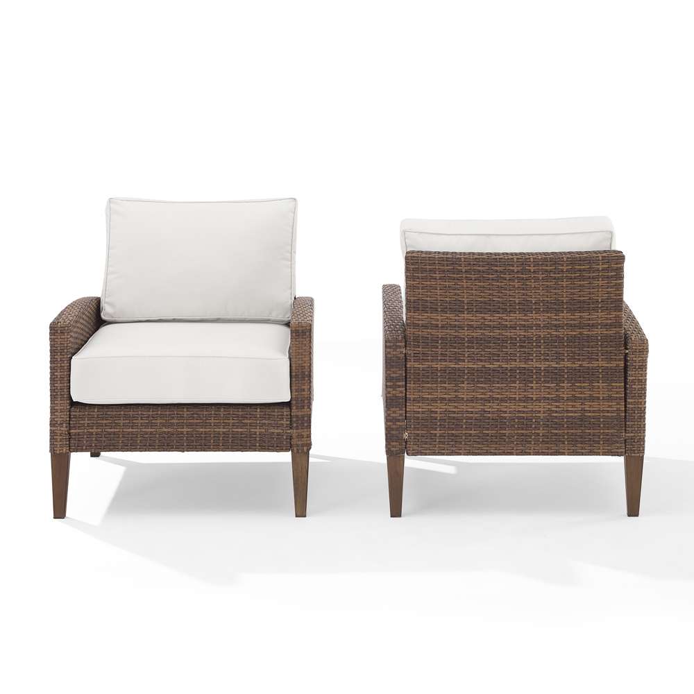 Crosley Furniture - Capella 2Pc Outdoor Wicker Chair Set Creme/Brown - 2 Armchairs - CO7168-BR_CLOSEOUT veiw 4
