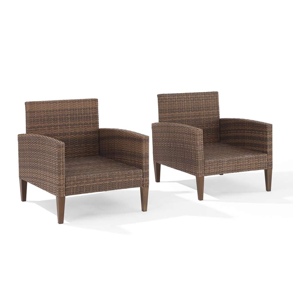 Crosley Furniture - Capella 2Pc Outdoor Wicker Chair Set Creme/Brown - 2 Armchairs - CO7168-BR_CLOSEOUT veiw 5