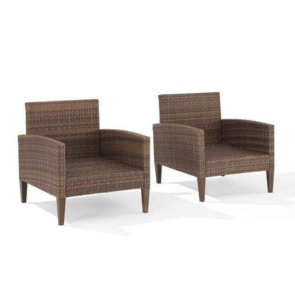 Crosley Furniture - Capella 2Pc Outdoor Wicker Chair Set Creme/Brown - 2 Armchairs - CO7168-BR_CLOSEOUT veiw 5