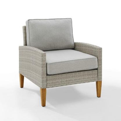 Crosley Furniture - Capella Outdoor Wicker 2 Piece Chair Set Gray/Acorn - 2 Chairs - CO7168-GY_CLOSEOUT veiw 3