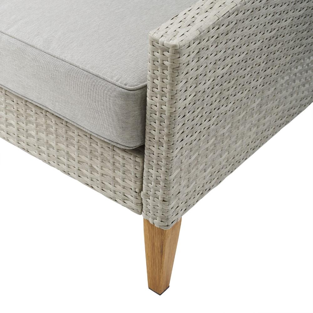 Crosley Furniture - Capella Outdoor Wicker 3 Piece Sofa Set Gray/Acorn - Sofa & 2 Chairs - KO70193GY-AC_CLOSEOUT veiw 5