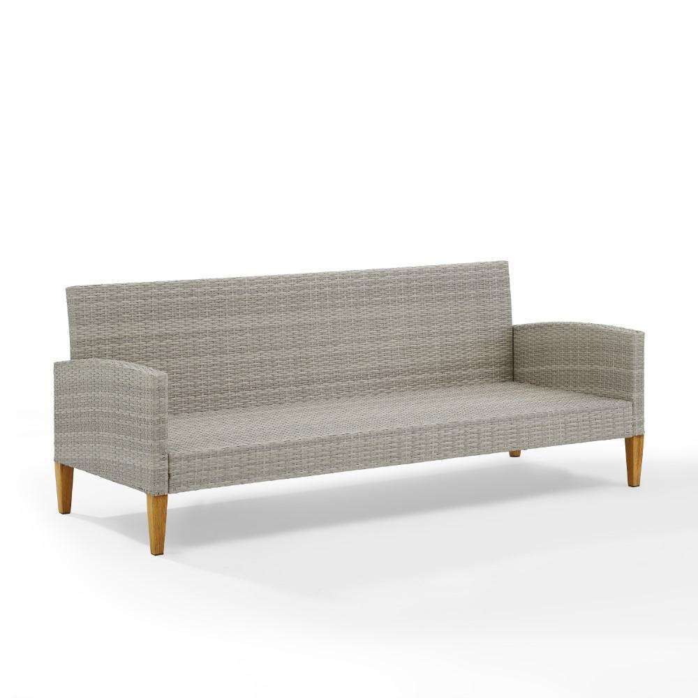 Crosley Furniture - Capella Outdoor Wicker Sofa Gray/Acorn - KO70194GY-AC veiw 3