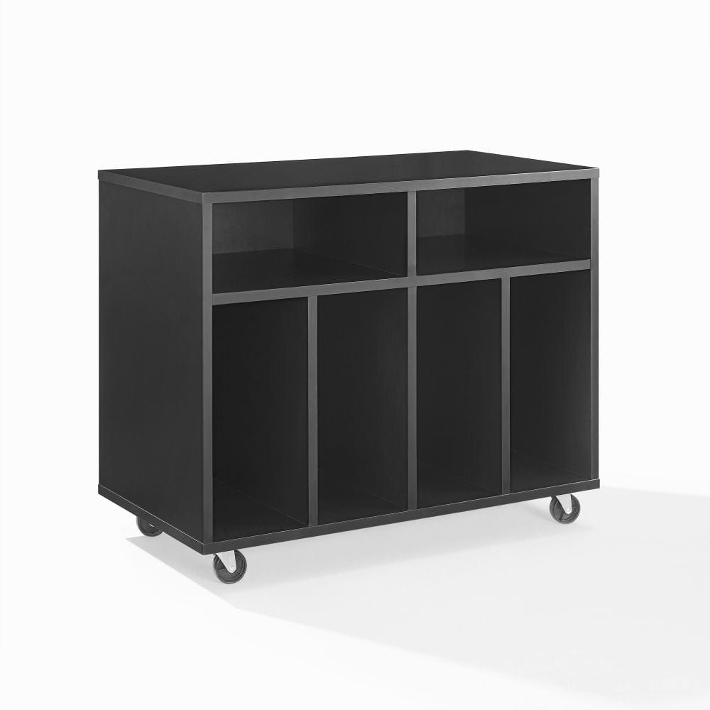 Crosley Furniture - Carlo Rolling Record Player Stand With Vinyl Storage - CF1134-BK view 1