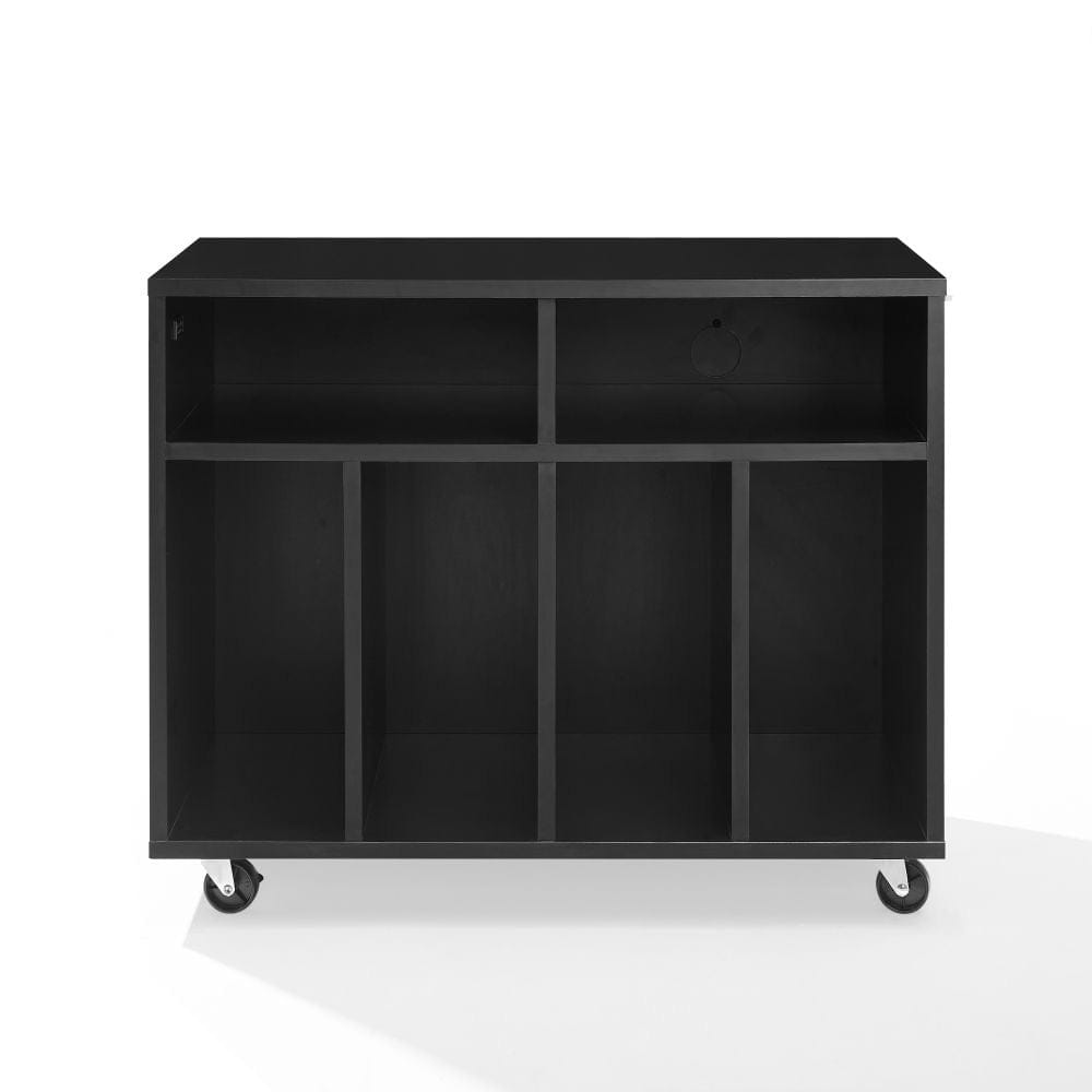 Crosley Furniture - Carlo Rolling Record Player Stand With Vinyl Storage - CF1134-BK view 2