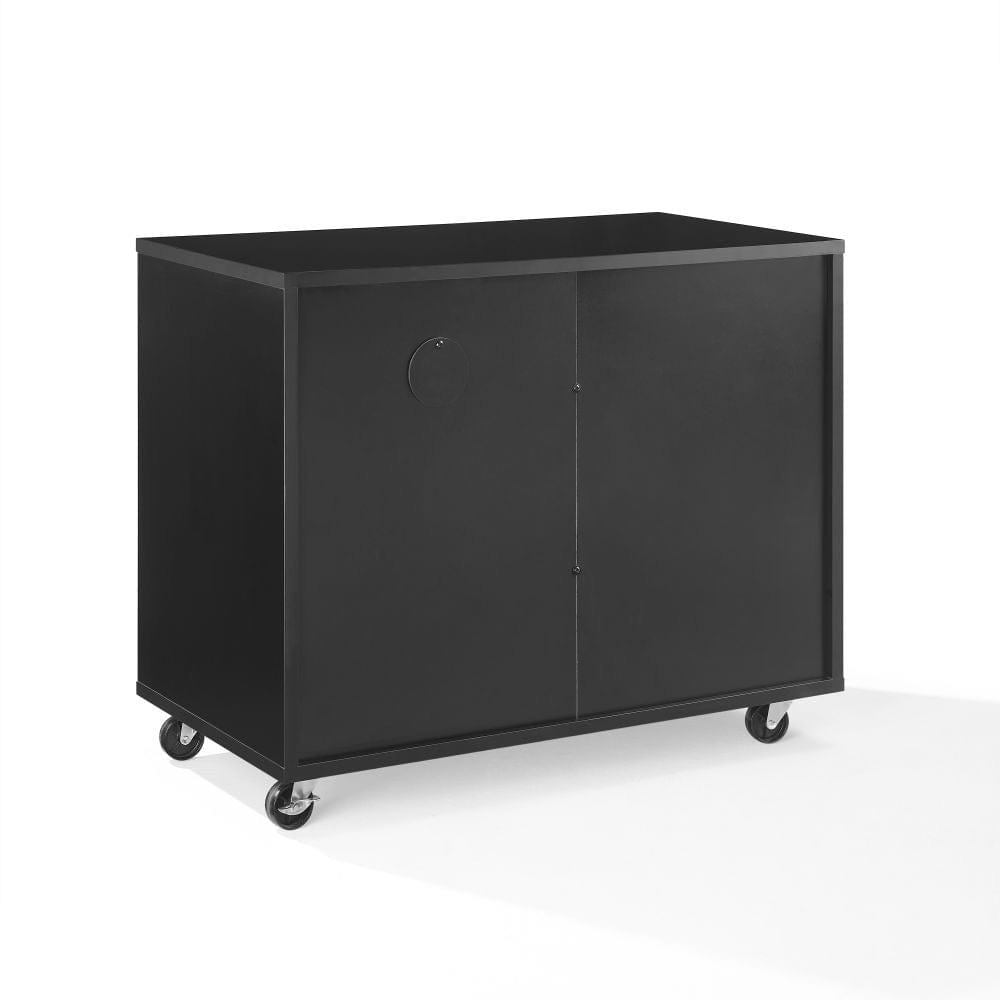 Crosley Furniture - Carlo Rolling Record Player Stand With Vinyl Storage - CF1134-BK view 3