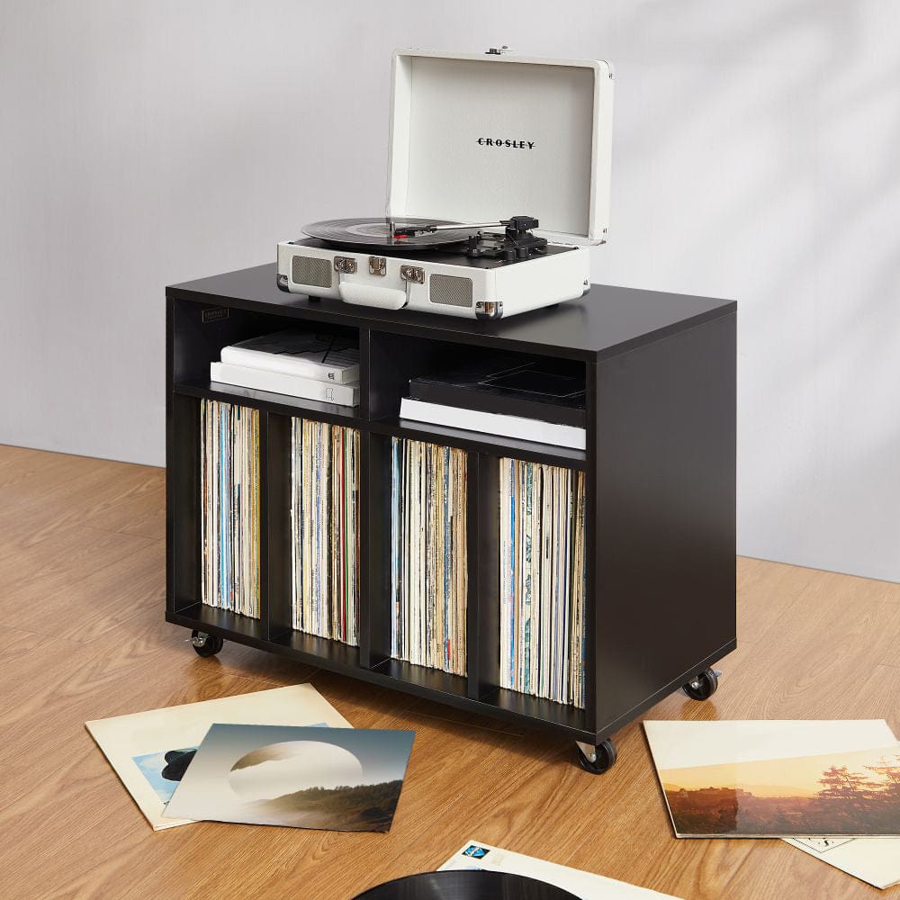 Crosley Furniture - Carlo Rolling Record Player Stand With Vinyl Storage - CF1134-BK view 6