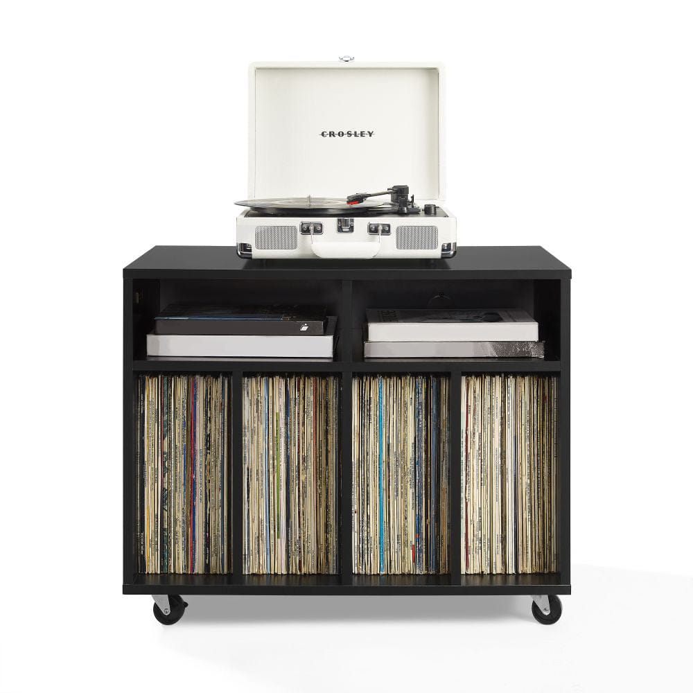 Crosley Furniture - Carlo Rolling Record Player Stand With Vinyl Storage - CF1134-BK view 7