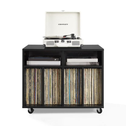 Crosley Furniture - Carlo Rolling Record Player Stand With Vinyl Storage - CF1134-BK view 7